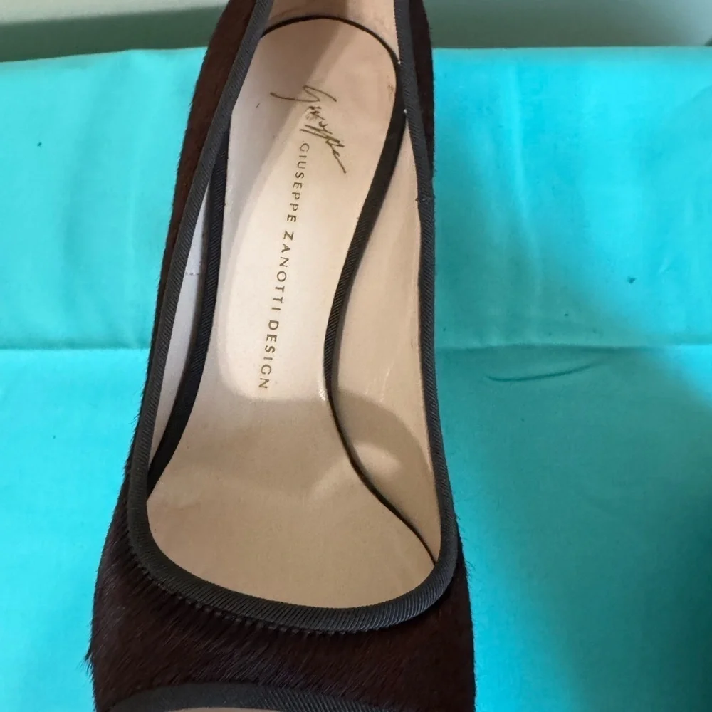 Giuseppe Zanotti Dark Brown Peep-Toe Heels